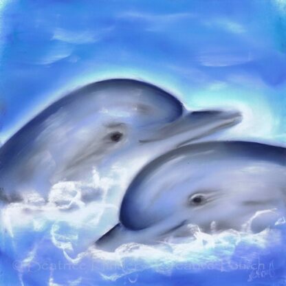 2 Delfine - grau-blau-weiss
